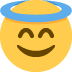 😇 Lachend gezicht met Halo Emoji-betekenis