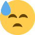 😓 Neergeslagen gezicht met zweet Emoji Betekenis