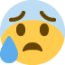 😰 Angstig gezicht met zweet-emoji Betekenis