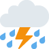 ⛈ Wolk met bliksem en regen Emoji-betekenis